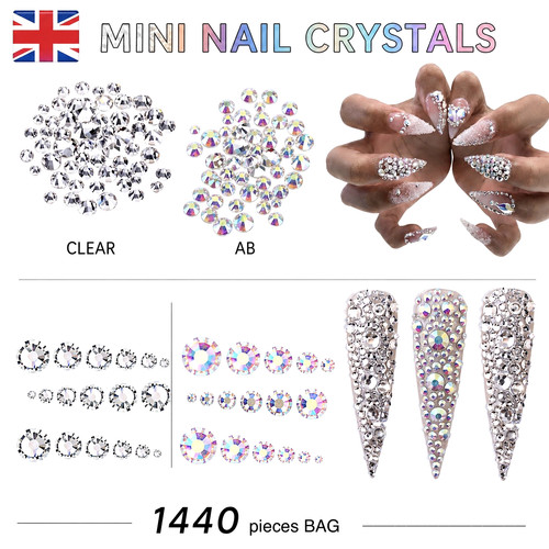 Nagel kristall strass klar - strass,