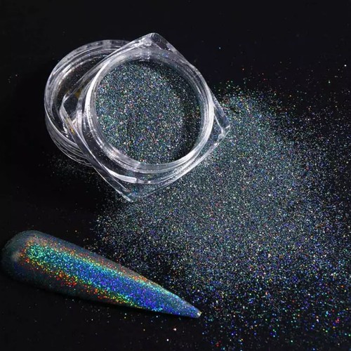 Grey holographic nail glitter - nail,