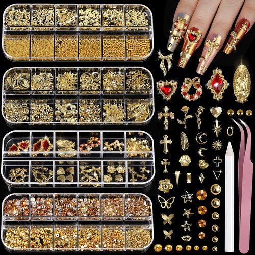 Nagel charms goldene steinchen - charms,