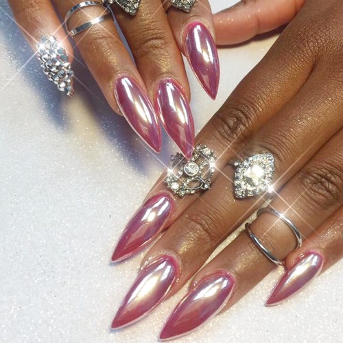 Rosegold chrom pulver nail - nail, art